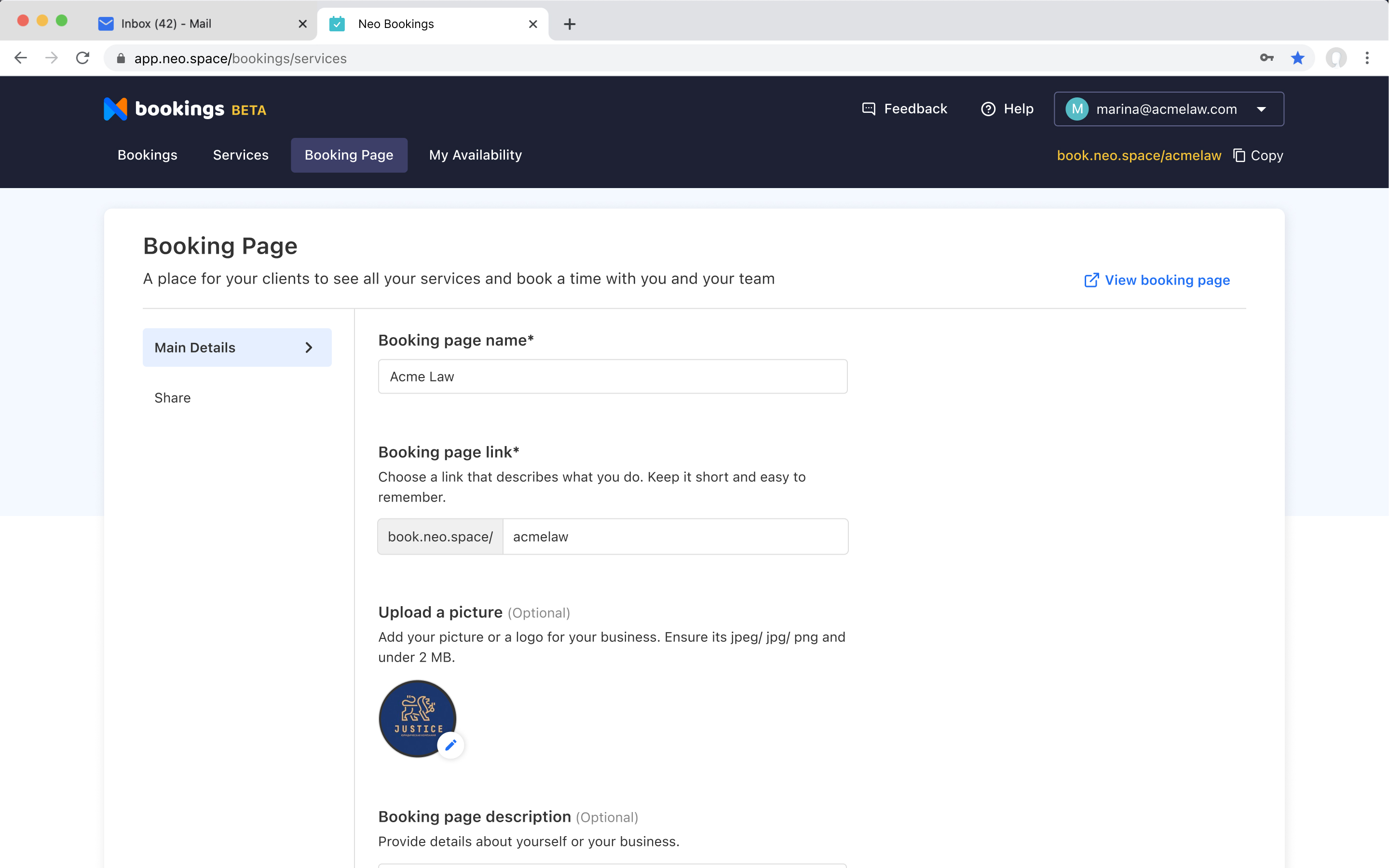 Creating Or Modifying A Booking Page – Neo Business